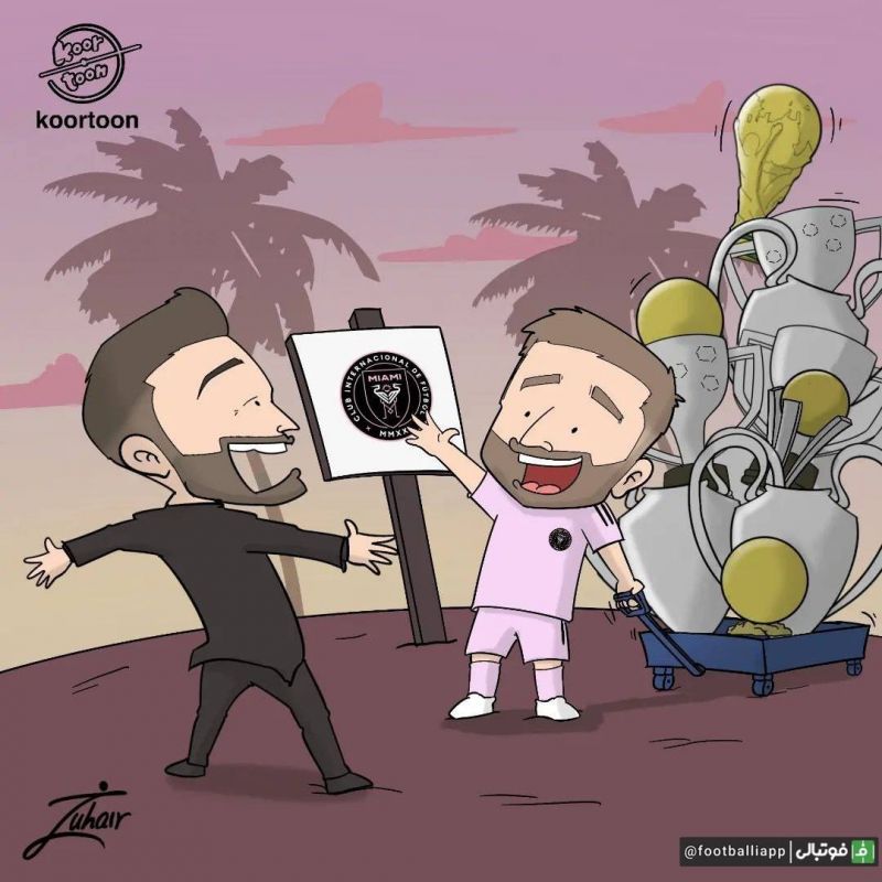 کاریکاتور/ مسی با کولهباری از افتخارات در میامی