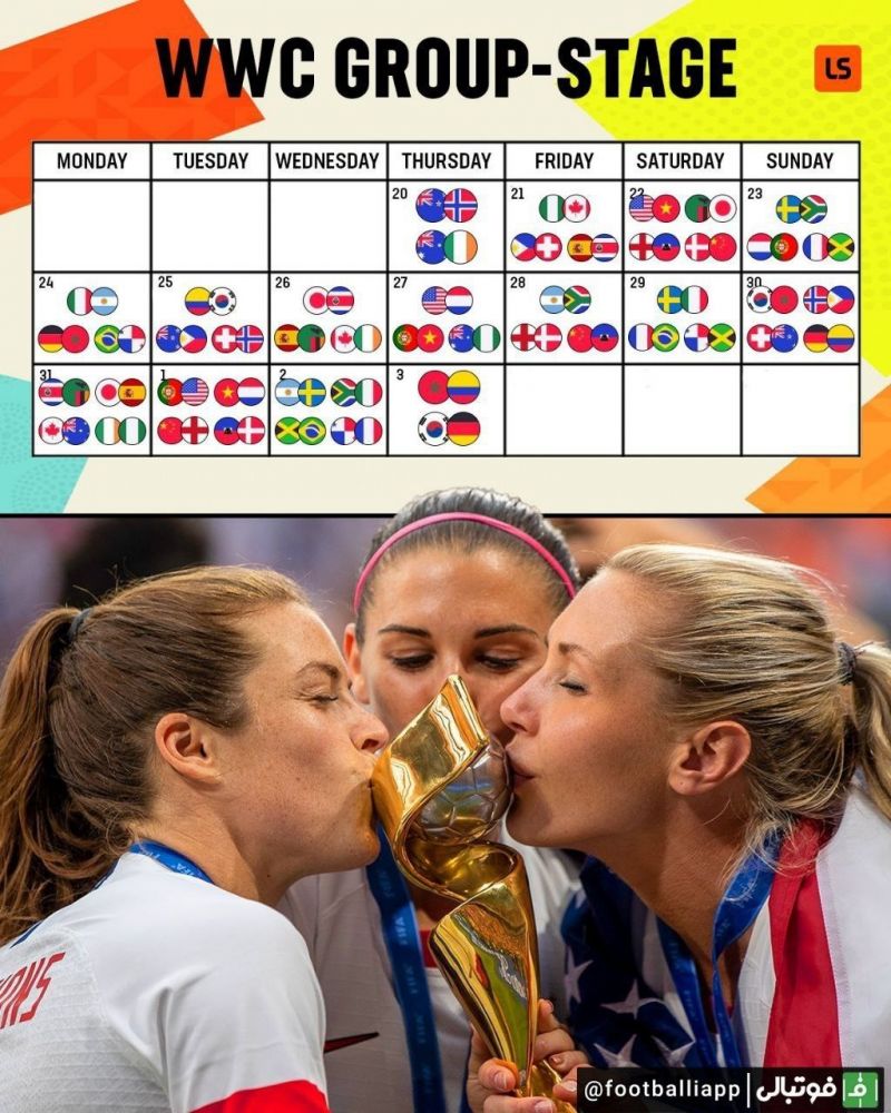 برنامه دیدارهای جام جهانی زنان 2023