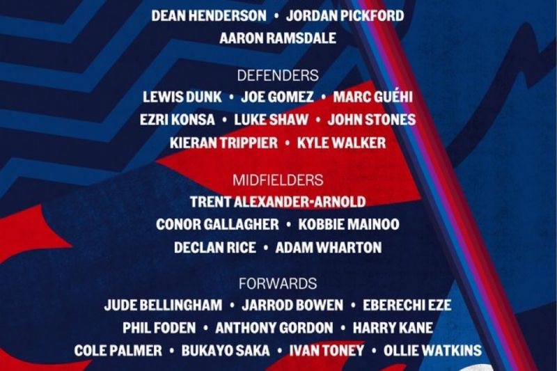 فهرست نهایی تیم ملی انگلیس برای یورو ۲۰۲۴ اعلام شد