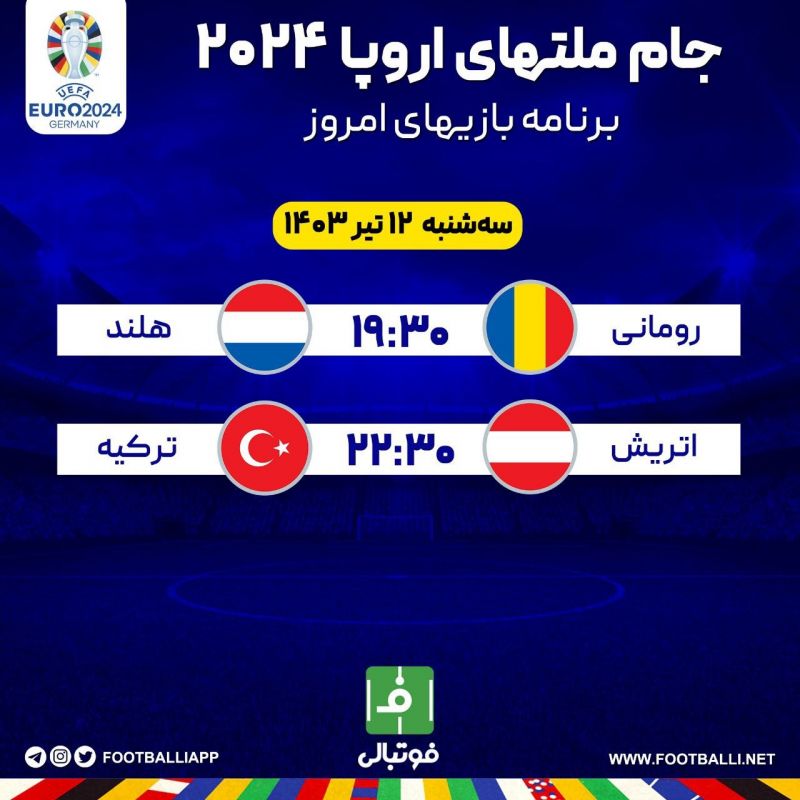 اختصاصی فوتبالی/ برنامه بازیهای امروز جام ملتهای اروپا ۲۰۲۴