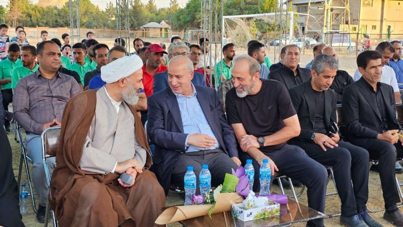 حضور تاج در آئین کلنگ زنی افتتاح زمین چمن در مشهد