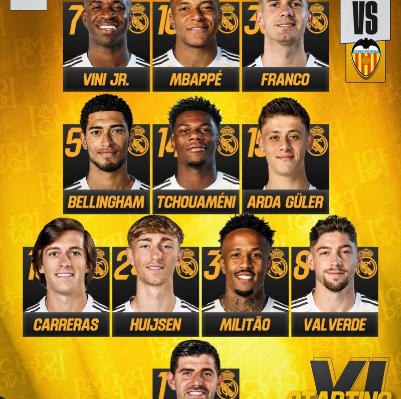 ترکیب رئال مادرید و والنسیا؛ حضور فیکس وینیسیوس