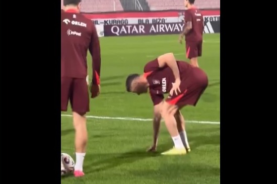 تعجب لواندوفسکی از کیفیت چمن ورزشگاه تیم ملی مالت (عکس)