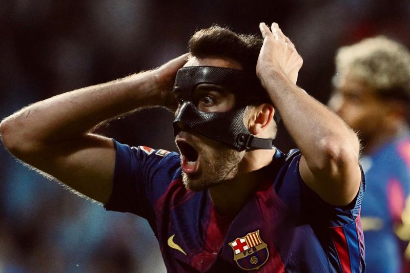 ستاره بارسلونا همچنان با نقاب بازی می‌کند