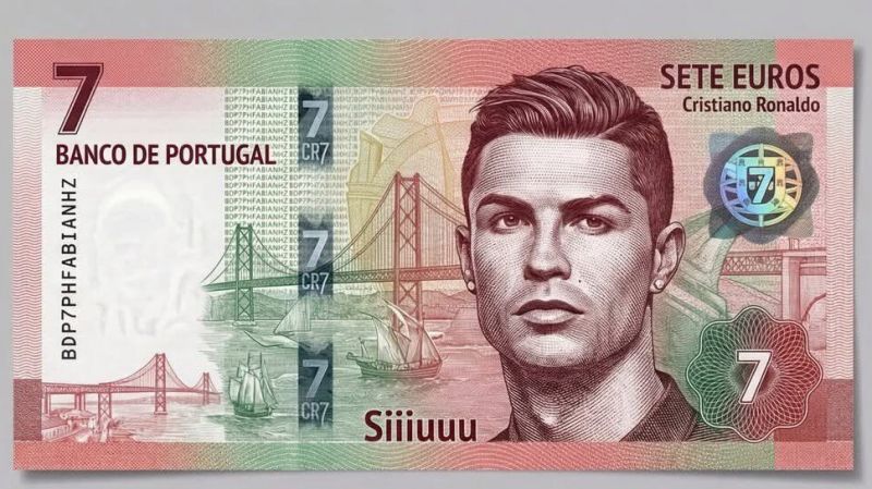 زمان رونمایی بانک مرکزی پرتغال از اسکناس ویژه کریستیانو رونالدو