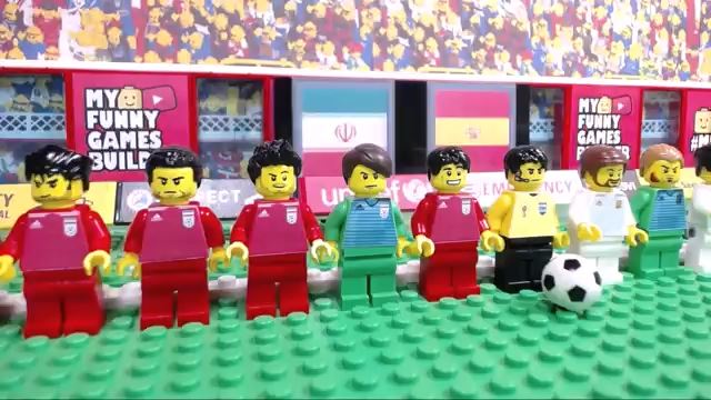 شبیه سازی بازی ایران 0-1 اسپانیا و پرتغال 1-0 مراکش با عروسک لگو