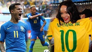 جشن و پایکوبی هواداران برزیل بعد از بازی با کاستاریکا