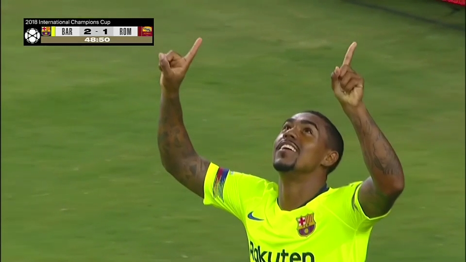 اولین گل مالکوم برای بارسلونا مقابل رم