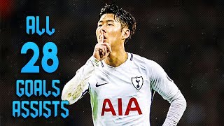 28 گل و پاس گل سون هیونگ مین در فصل 18-2017