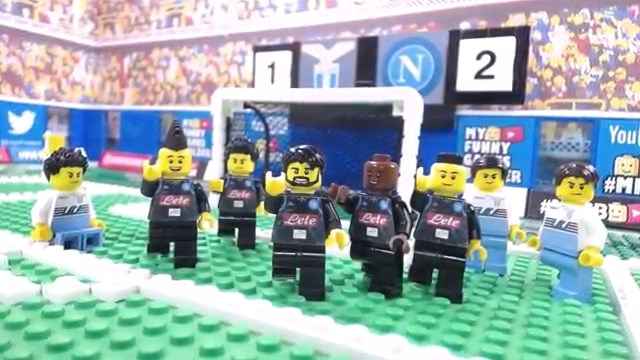 شبیه سازی بازی لاتزیو 1-2 ناپولی با عروسک لگو