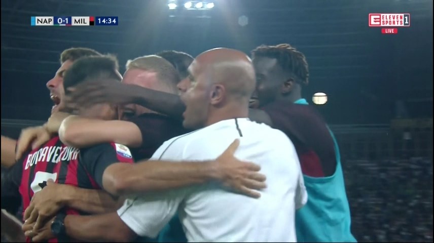گل اول آث میلان به ناپولی (سوپرگل بوناونتورا)