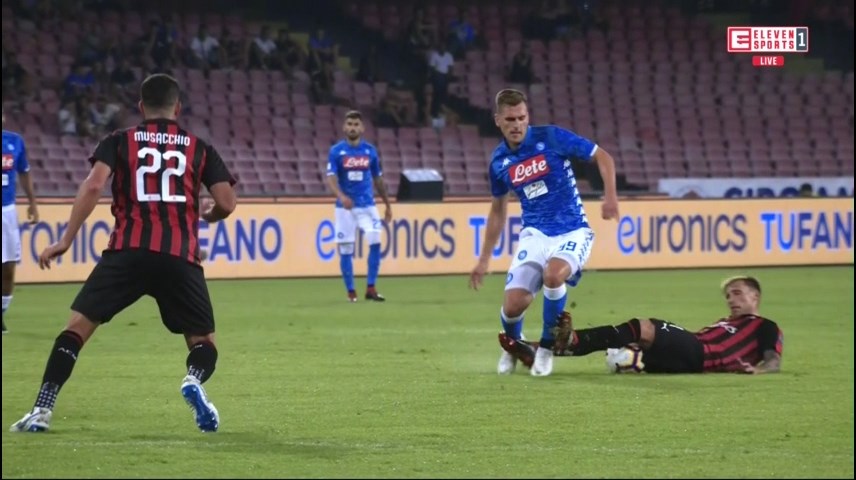 گل اول ناپولی به آث میلان (زیلینسکی)