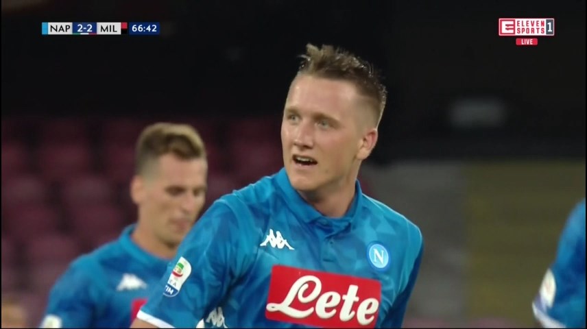 گل دوم ناپولی به آث میلان (زیلینسکی)