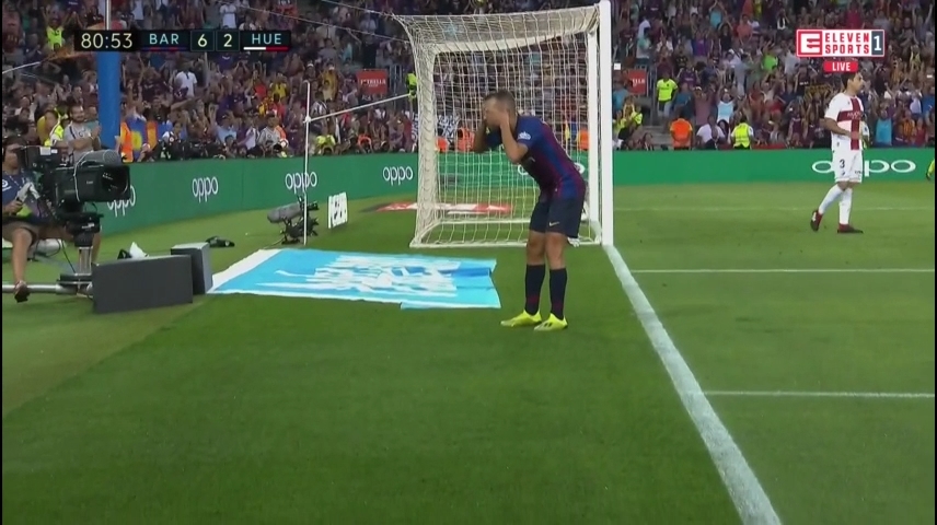 گل هفتم بارسلونا به هوئسکا (آلبا /دومین پاسگل مسی)