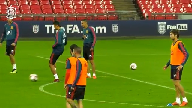 آخرین تمرین تیم ملی اسپانیا پیش از دیدار با انگلیس