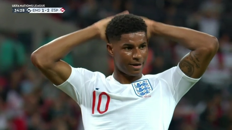 سوپرسیو دخیا مقابل رشفورد در بازی انگلیس و اسپانیا