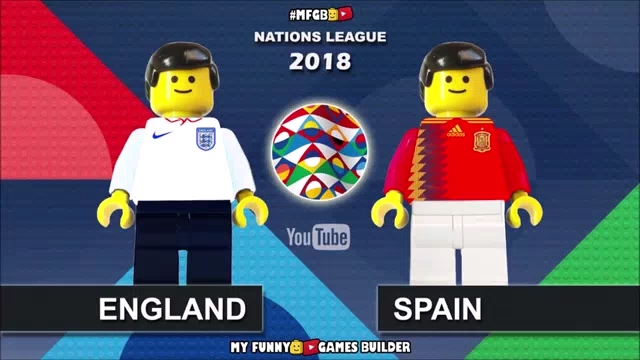 شبیه سازی بازی انگلیس 1-2 اسپانیا با عروسک لگو