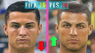 تفاوت چهره بازیکنان در Fifa 19 و Pes 19