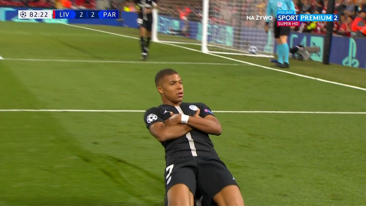 گل دوم پاری سن ژرمن به لیورپول (امباپه)