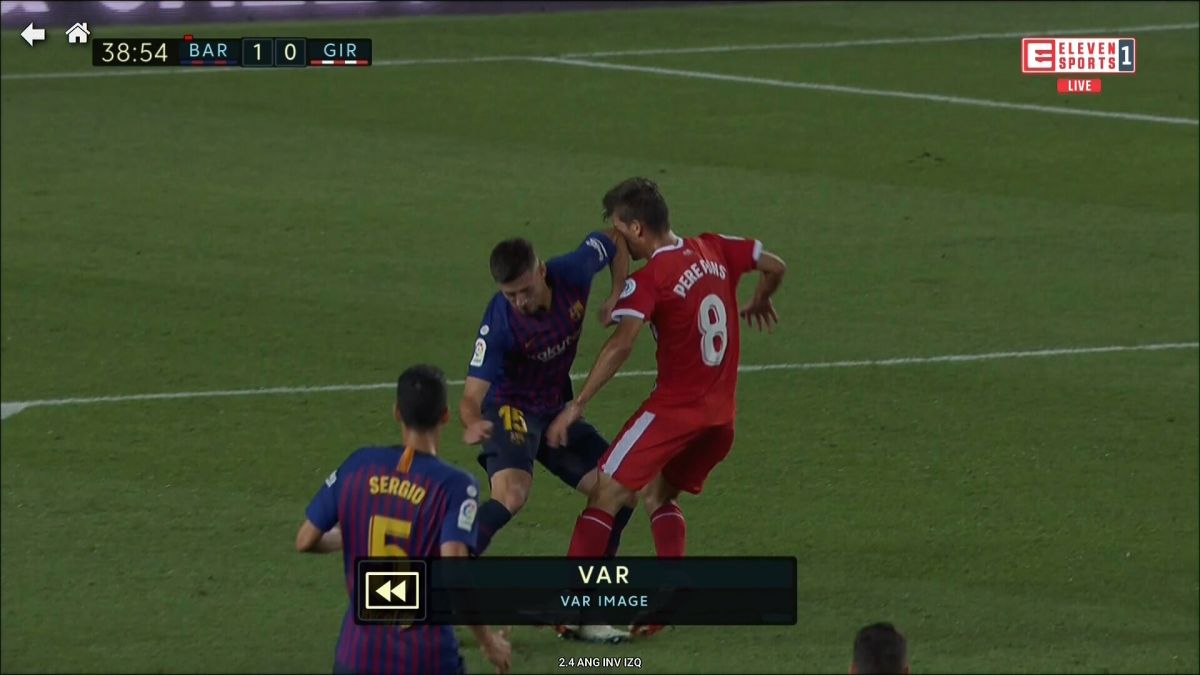 حرکت خشن و اخراج لنگلت بازیکن بارسا مقابل خیرونا