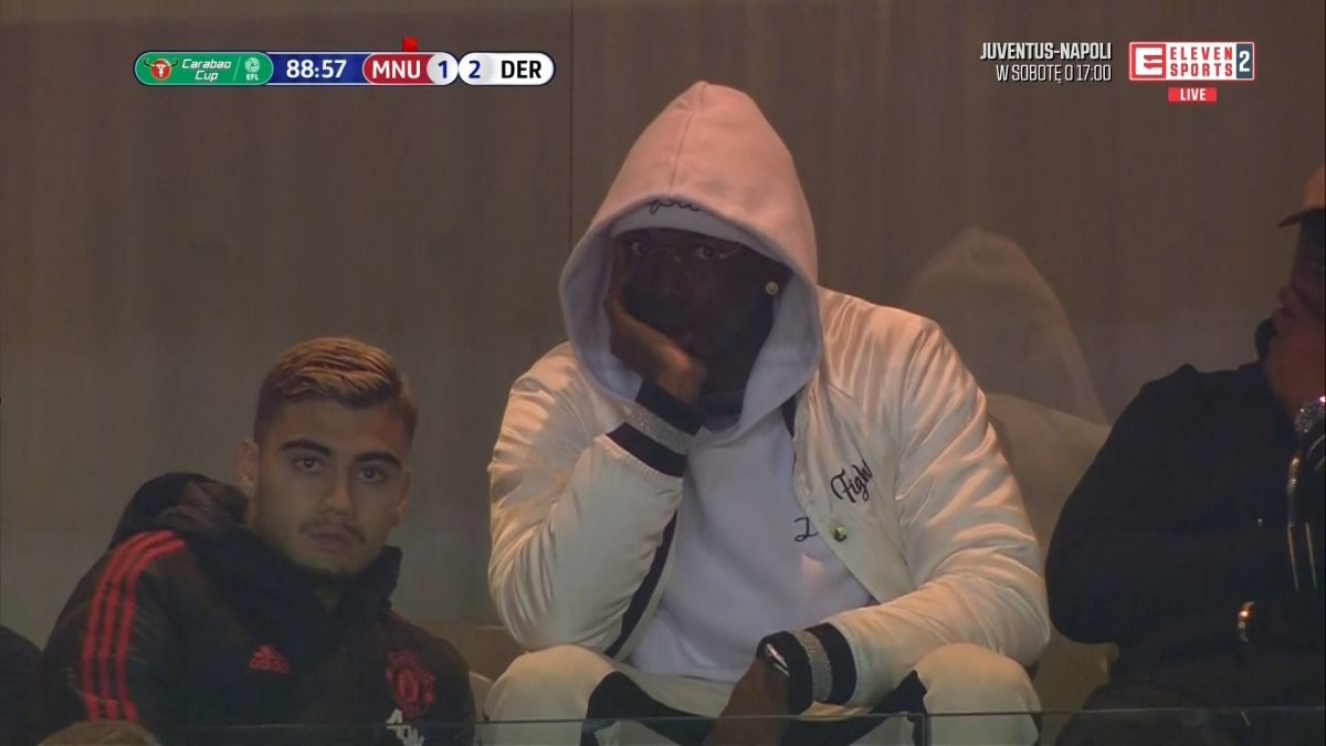 ترک ورزشگاه توسط پوگبا پیش از پایان بازی منچستر و دربی کانتی