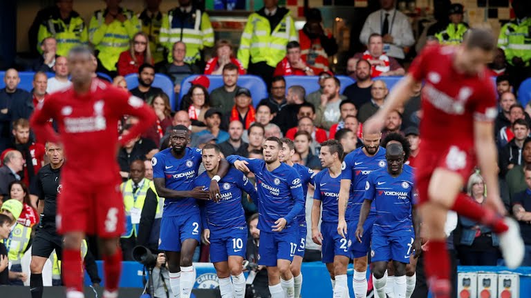 گل اول چلسی به لیورپول (هازارد)