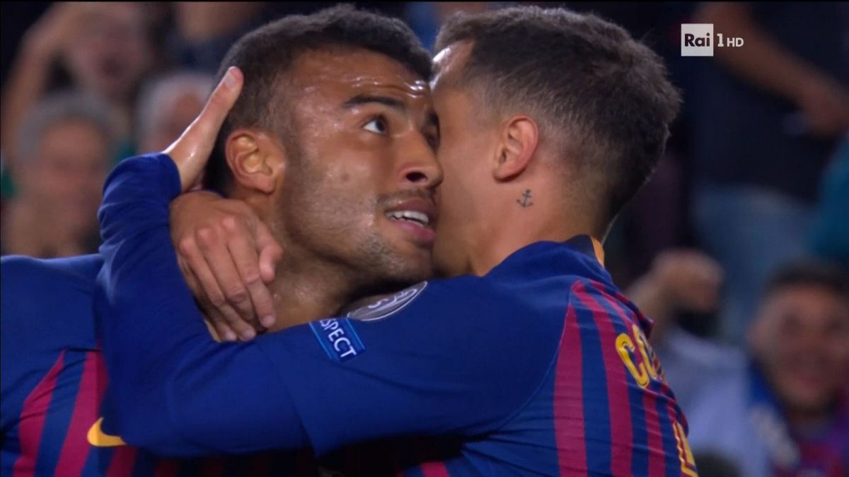 گل اول بارسلونا به اینتر (رافینیا)