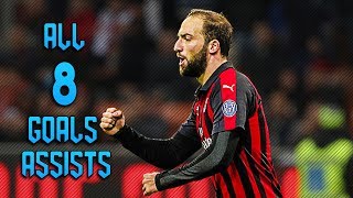 8 گل و پاس گل هیگواین در میلان فصل 19-2018 (8 آبان)