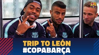 سفر بازیکنان بارسلونا به لئون برای بازی با لئونسا