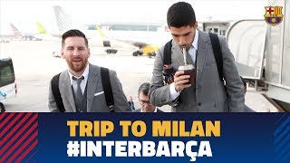 سفر بازیکنان بارسلونا به میلان برای بازی با اینتر