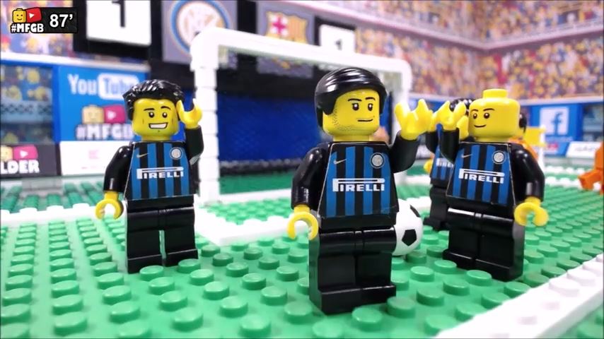 شبیه سازی بازی اینتر 1-1 بارسلونا با عروسک لگو