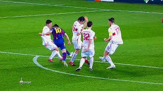 کلافه شدن مدافعان مقابل لیونل مسی