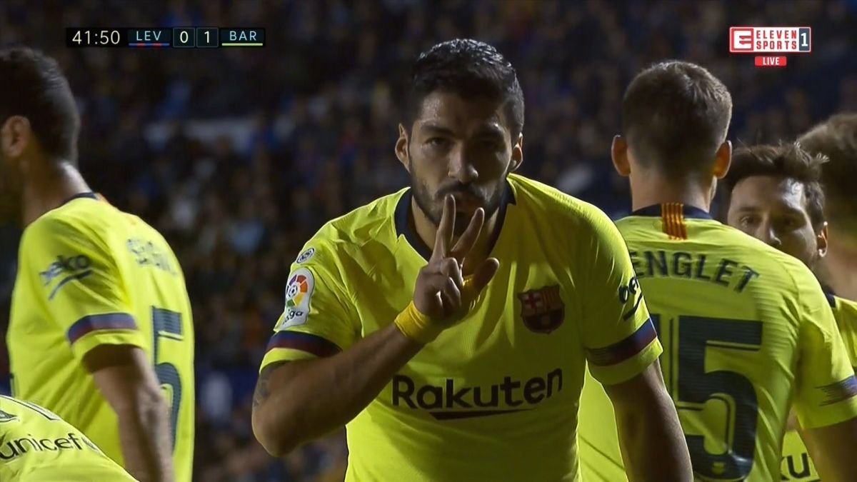 گل اول بارسلونا به لوانته توسط سوارز با حرکت دیدنی مسی