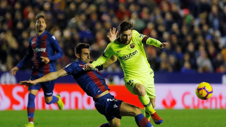 گل سوم بارسلونا به لوانته (دبل مسی)