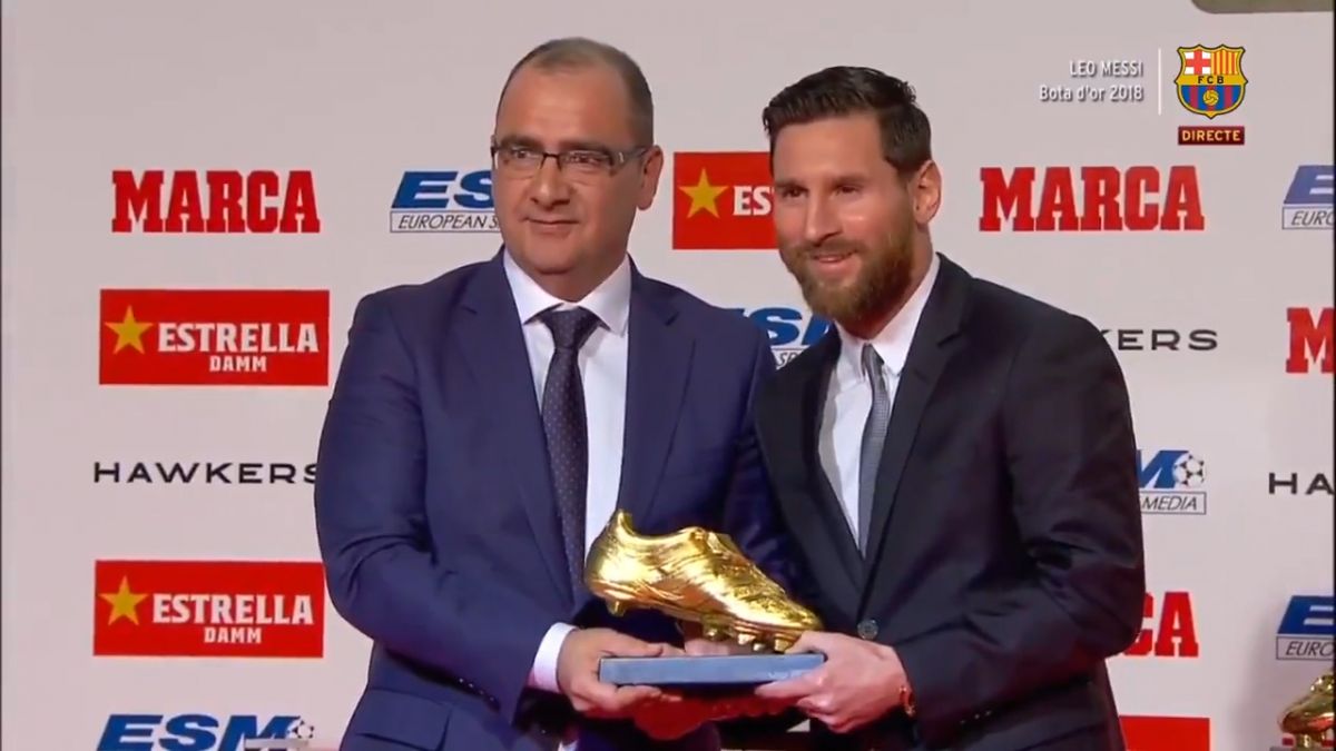 دریافت پنجمین کفش طلا توسط لیونل مسی