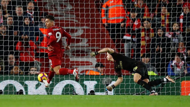 گل اول لیورپول به آرسنال (فیرمینو)