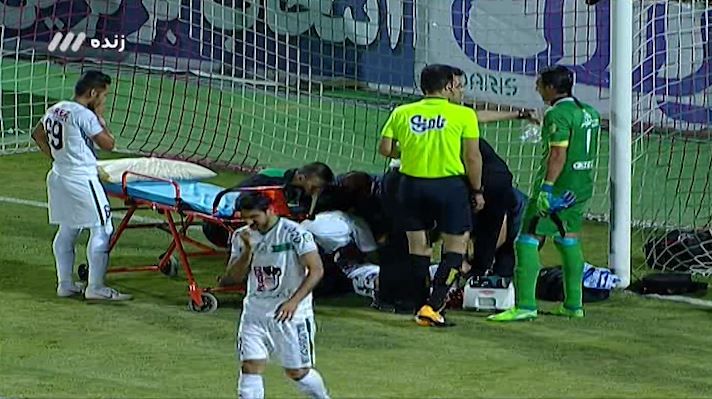 گل اول ذوب آهن به استقلال (حبیب زاده) + مصدومیت شدید این بازیکن