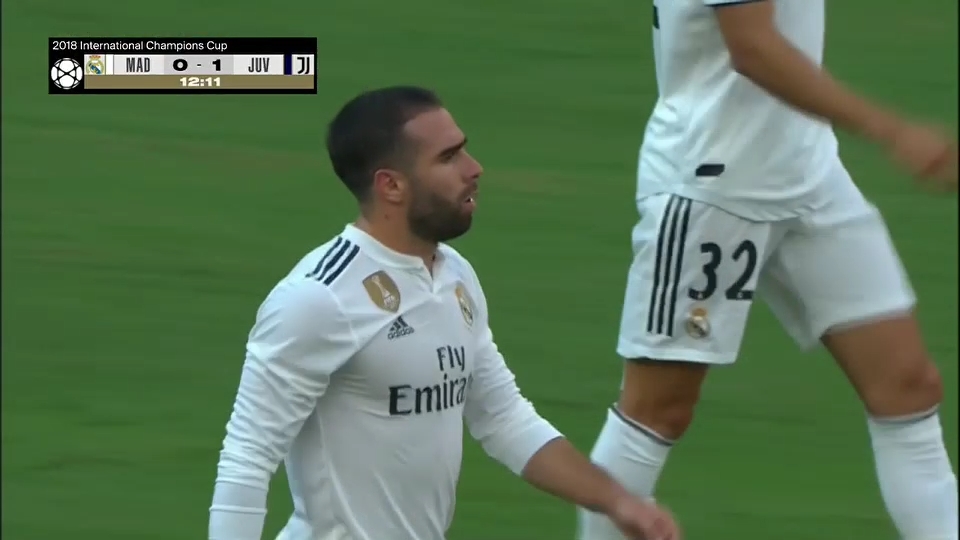 گل اول یوونتوس به رئال مادرید (گل به خودی کارواخال)