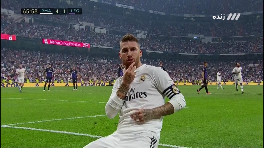گل چهارم رئال مادرید به لگانس (راموس)