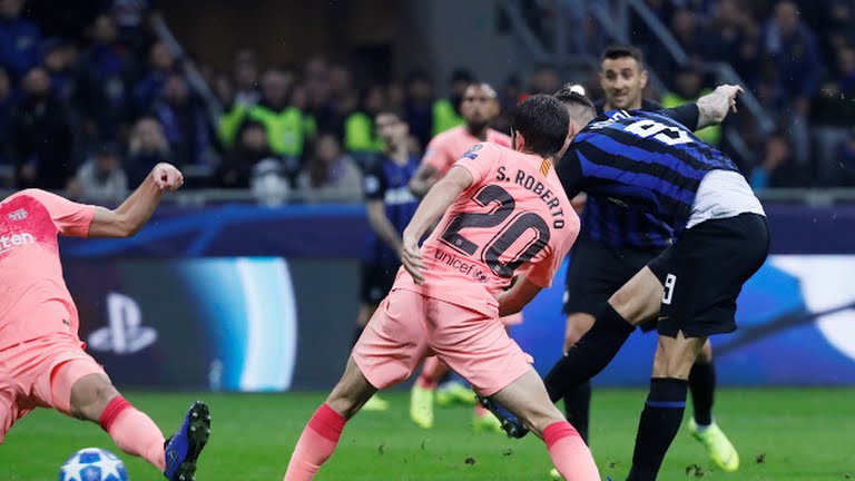 گل اول اینتر به بارسلونا (گل لایی ایکاردی)