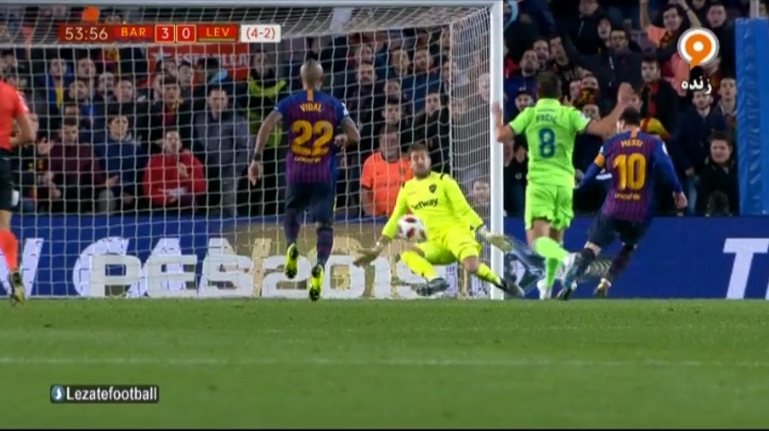 گلزنی مسی مقابل لوانته (گل سوم بارسلونا)