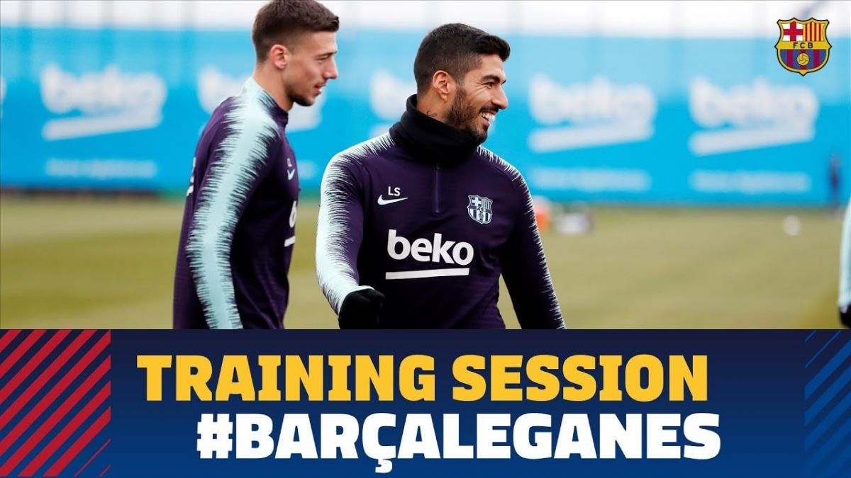 تمرین بارسلونا برای بازی مقابل لگانس