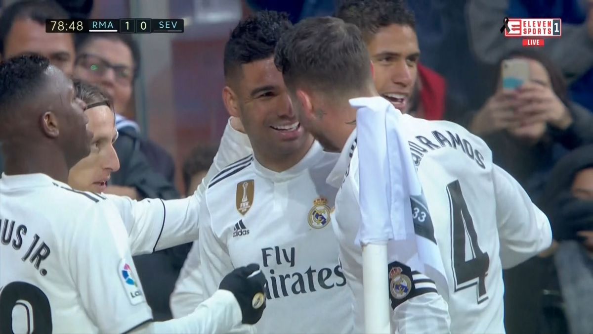 گل اول رئال مادرید به سویا (سوپرگل کاسمیرو