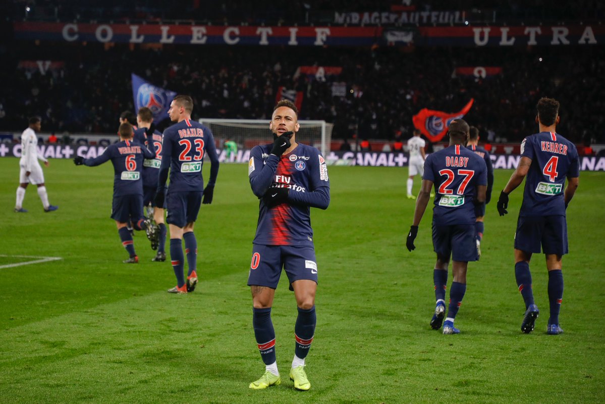 خلاصه بازی پاری سن ژرمن 9-0 گنگام (هتتریک امباپه و کاوانی)