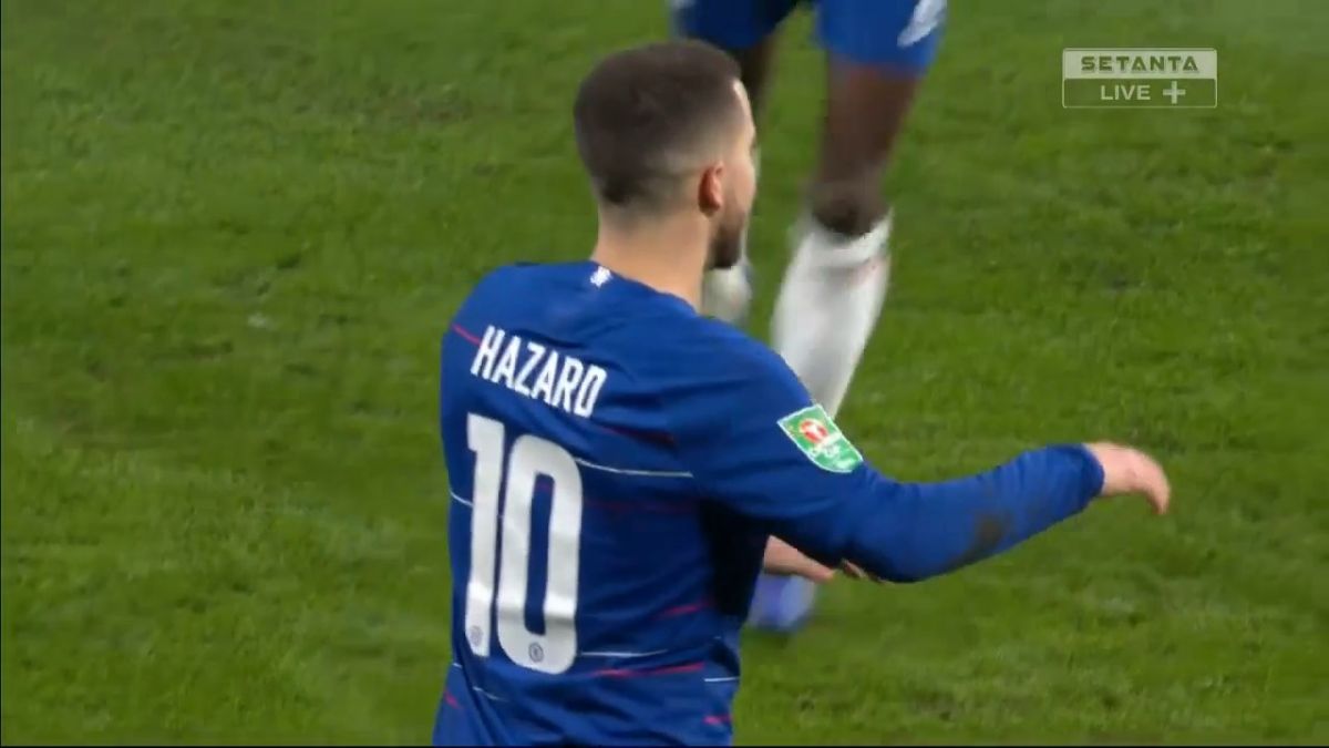 گل دوم چلسی به تاتنهام (هازارد)