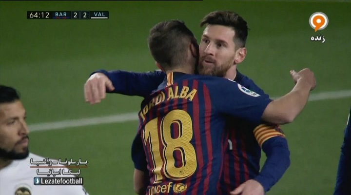 گل دوم بارسلونا به والنسیا (گل زیبای مسی)