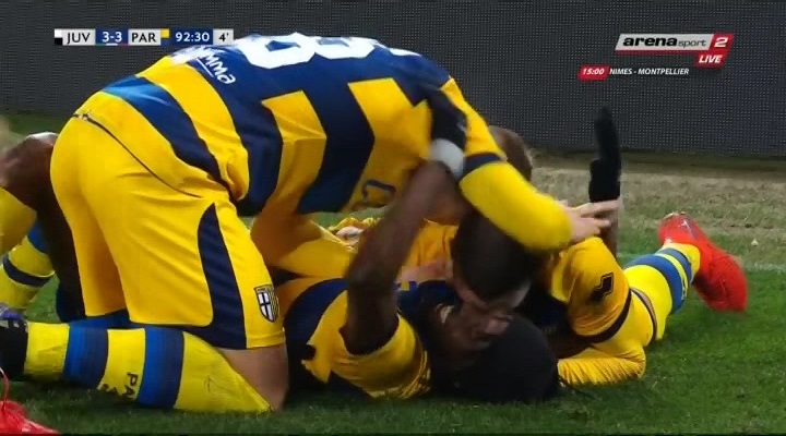 گل سوم پارما به یوونتوس (ژروینیو)