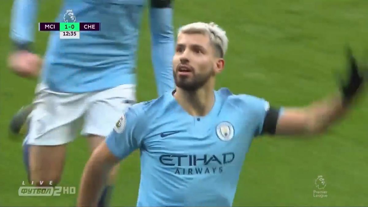 گل دوم منچستر سیتی به چلسی (آگوئرو)