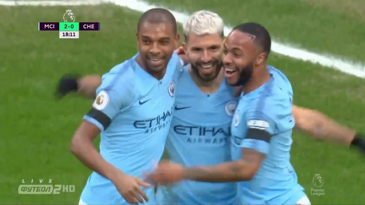 گل سوم منچستر سیتی به چلسی (دبل آگوئرو)