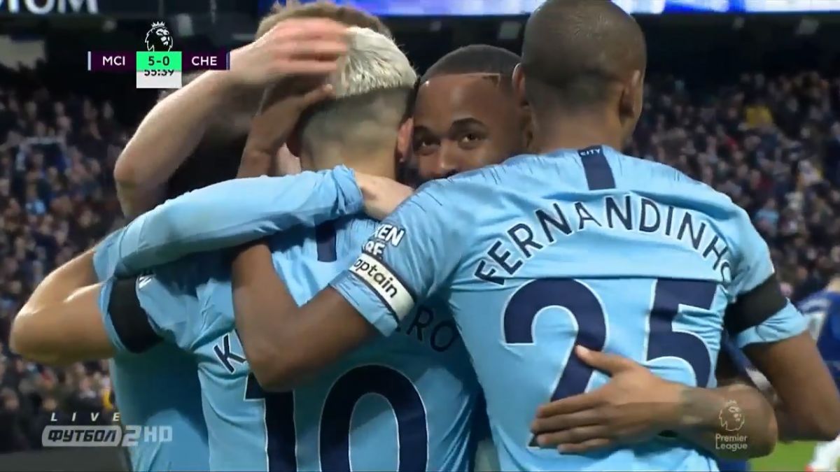 گل پنجم منچستر سیتی به چلسی (هتریک آگوئرو)